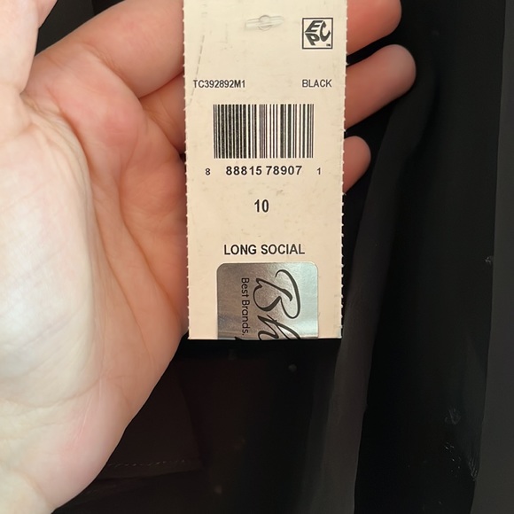 Connected Apparel Black Shimmer Dress - Picture 3 of 5